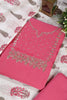 Pink Cotton Gota Patti and Zari Work Unstitched Suit Material