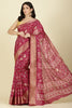 Dark Magenta Cotton Silk Printed Saree