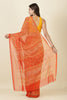 Orange Georgette Bandhani Printed Saree
