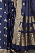 Navy Color South Silk Zari Woven Saree