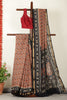 Light Brown Ikkat Printed Cotton Saree