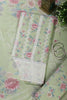 Green Color Cotton Flower Printed and Lace Work Unstitched Suit Fabric