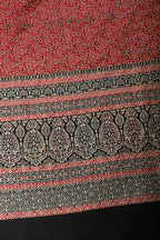 Maroon Silk Printed And Hand-Knot Work Saree