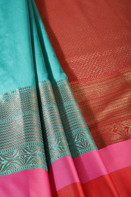 Sea Green Zari Woven Art Silk Saree