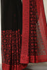 Black & Red Georgette Resham Floral Jal Woven And Swarovski Work Saree