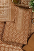 Mustard Printed Pashmina Unstitched Suit Fabric