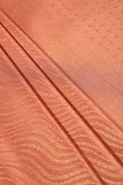 Dark Peach Colour Soft Silk Leheria Zari Woven Saree