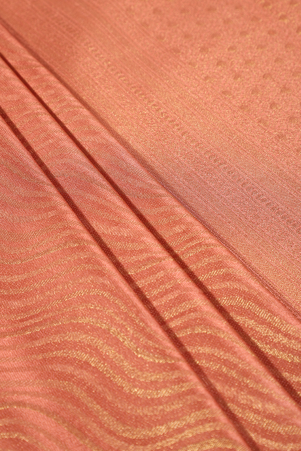 Dark Peach Colour Soft Silk Leheria Zari Woven Saree