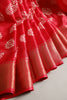 Venetian Red Color Block Printed Cotton Silk Saree