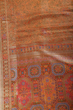 Mustard Baluchari Silk Meenakari Woven Saree
