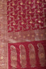 Dark Scarlet Silk Floral Zaal Woven Banarasi Saree