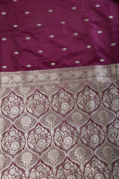 Dark Scarlet Banarsi Silk Zari Woven Saree