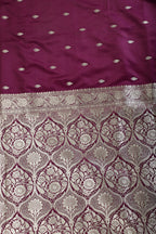 Dark Scarlet Banarsi Silk Zari Woven Saree
