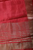 Carmine Red Cotton Silk Woven Saree