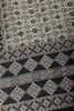 Cream & Black Silk Printed And Hand-Knot Work Saree