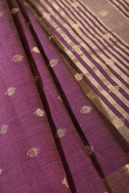 Wine Cotton Silk Zari Woven Saree