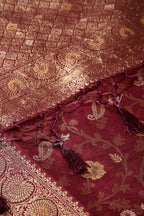 Wine Color Zari Woven South Silk Saree