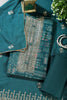 Teal Digital Printed & Neck Embroidered Cotton Unstitched Suit