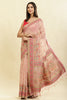 Pink Chanderi Cotton kashida Weaves Saree