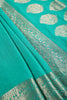 Sea Green Colour Cotton Silk Zari Woven Saree