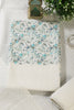 Cream & Blue Cotton Chikankari Work Floral Printed Unstitched Suit