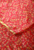 Dark Coral Color Chiffon Floral Zari Border Printed Saree