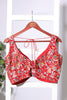 Red Georgette Resham And Sequins Embroidered Readymade Blouse