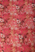 Hot Pink Color Floral Printed Chiffon Saree