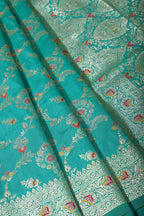 Sea Green Colour Banarasi Silk Woven Saree