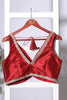 Maroon Tussar Silk Zari And Sequins Embroidered Readymade Blouse