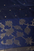 Navy Tussar Silk Floral Zari Woven Saree