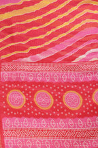 Red & Yellow Color Chiffon Printed Saree