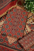 Maroon Cambric Cotton Printed And Mirror Wrok Unstitched Suit Material