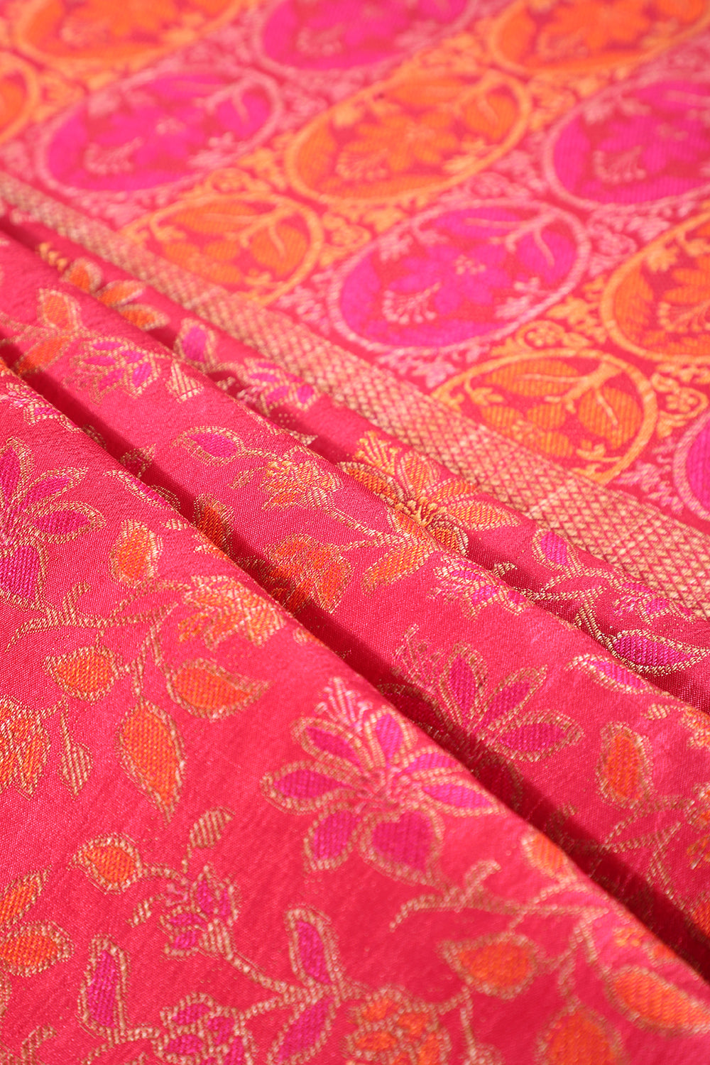 Watermelon Colour Tussar Woven Silk Saree (Copy)
