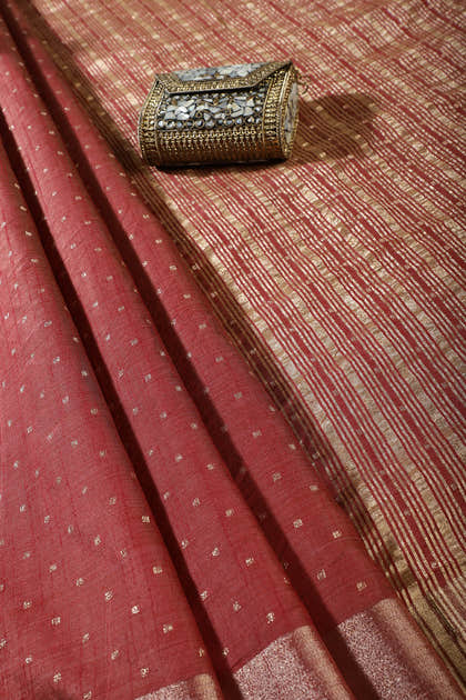 Maroon Zari Woven Silk Saree
