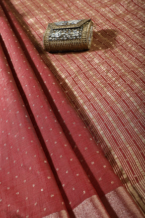 Maroon Zari Woven Silk Saree