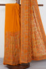 Mustard Georggette Resham Embroidered And Swaroski Work Saree