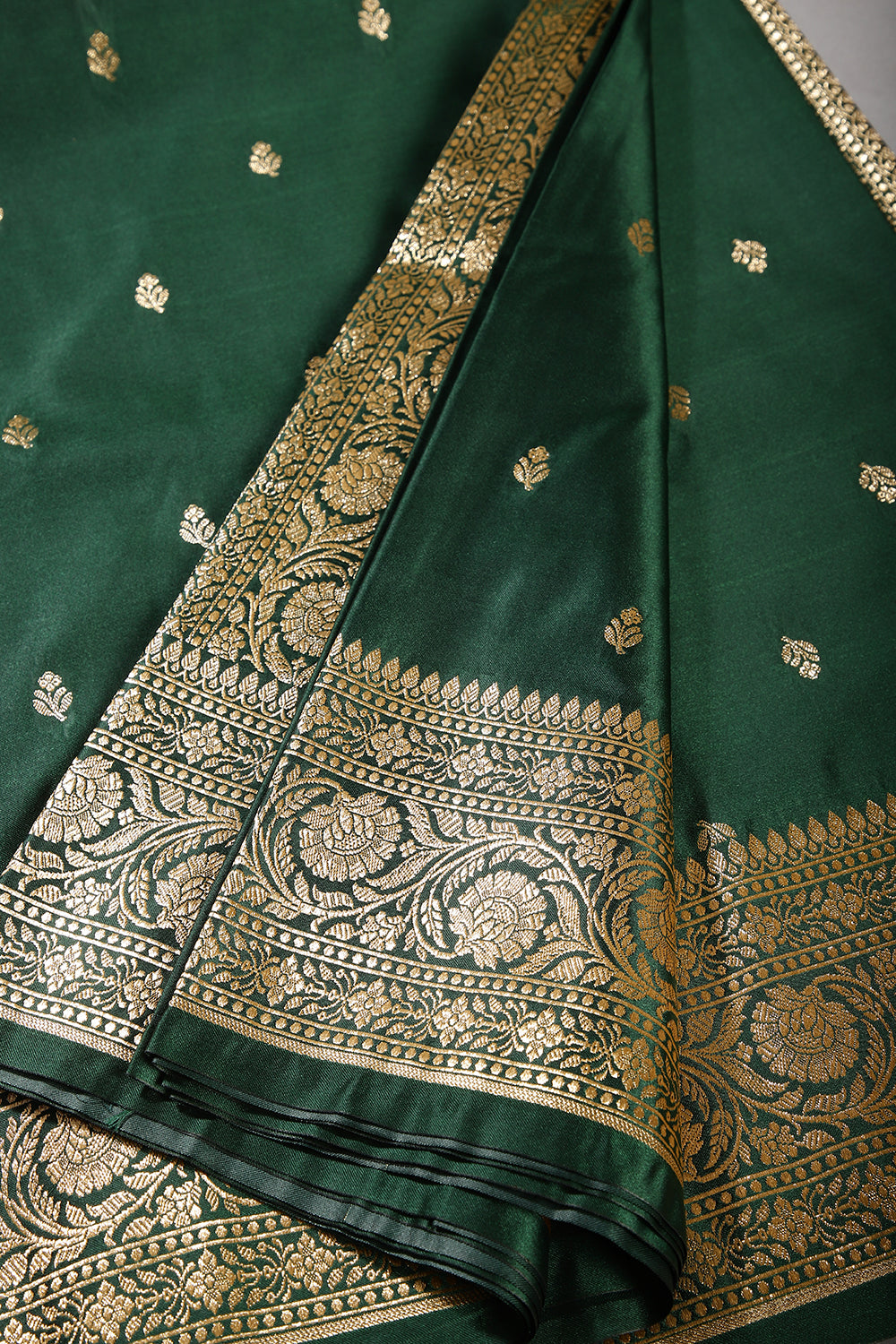 Bottle Green Color Gajji Silk Woven Saree