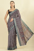 Blue Ajrakh Block Printed Cotton Saree