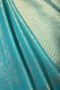 Teal Floral Zaal Zari Woven Crepe Silk Saree