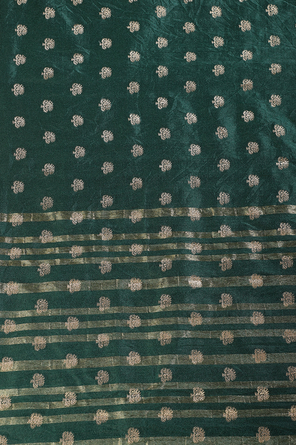 Bottle Green Resham & Zari Woven Silk Saree