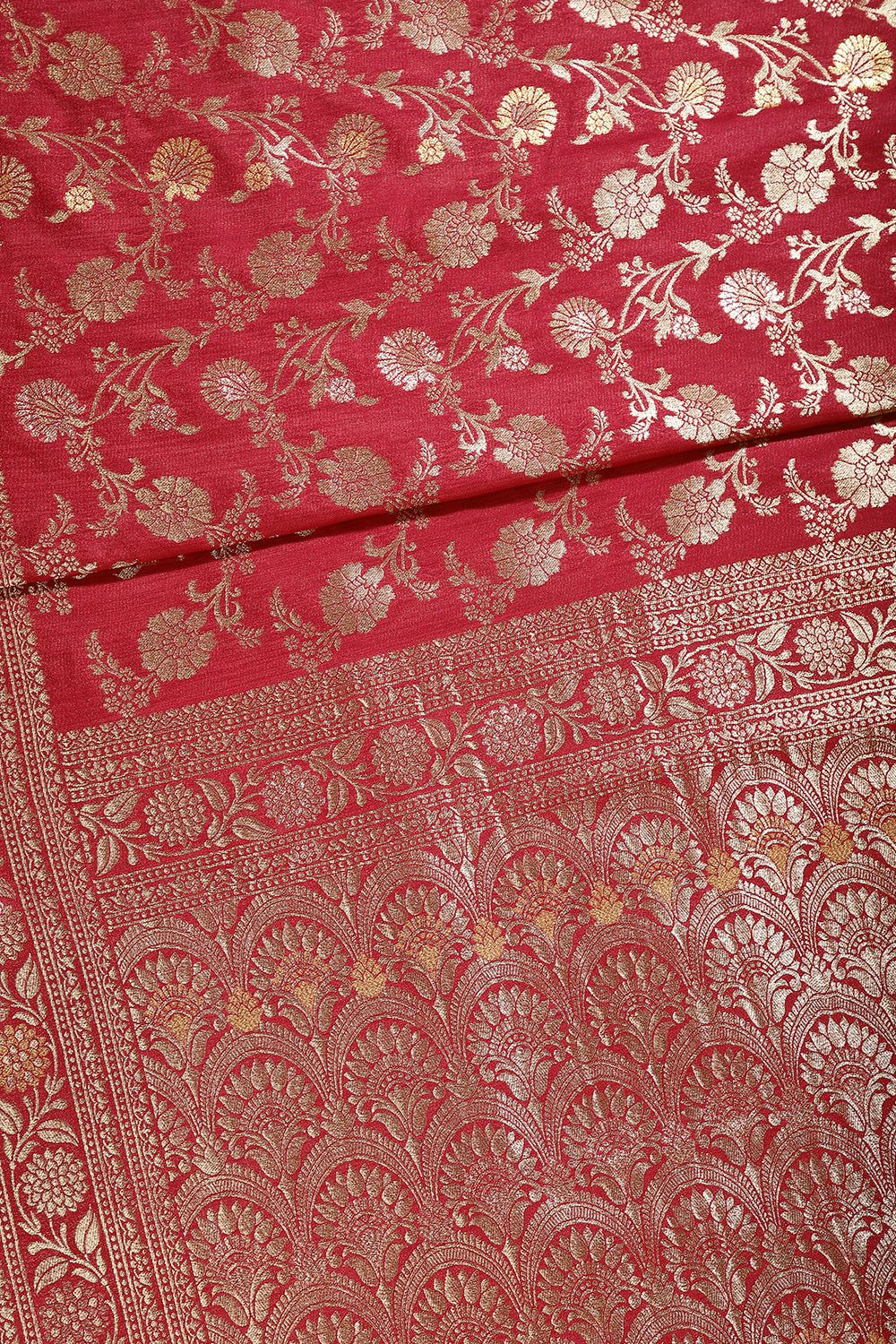 Maroon Color Raw Silk Woven Saree