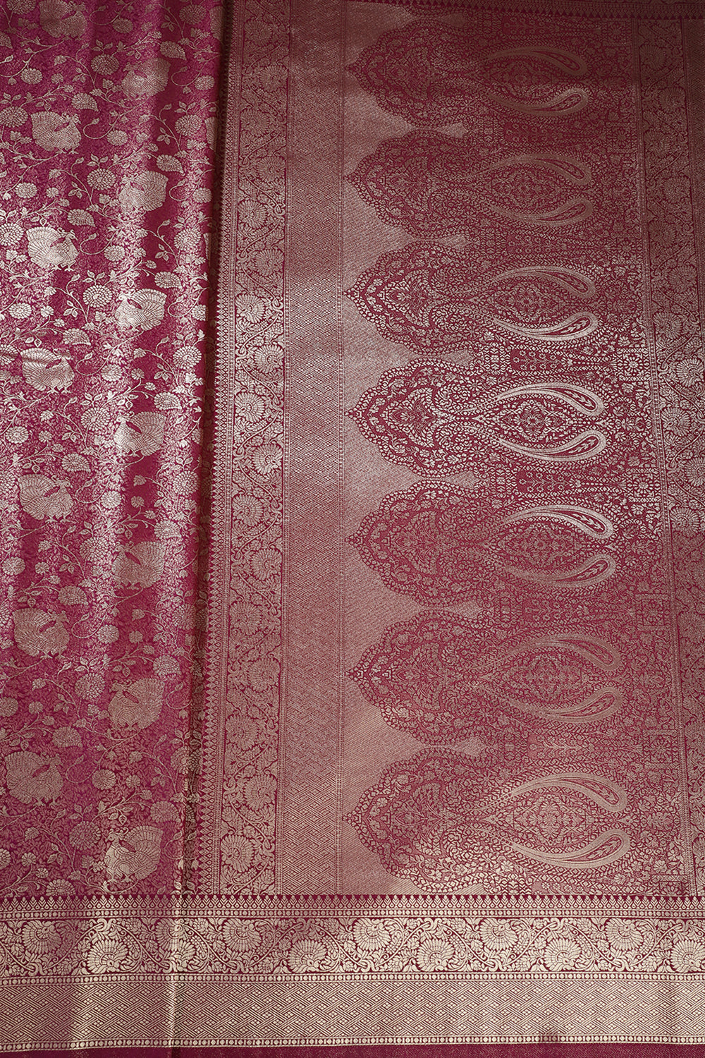 Dark Scarlet South Silk Woven Saree