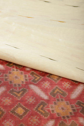 Cream Color Chanderi Cotton Woven Saree