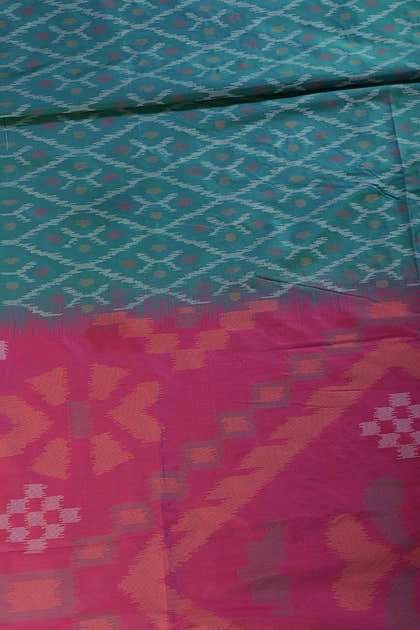 Teal Soft Silk Resham & Zari Woven Saree