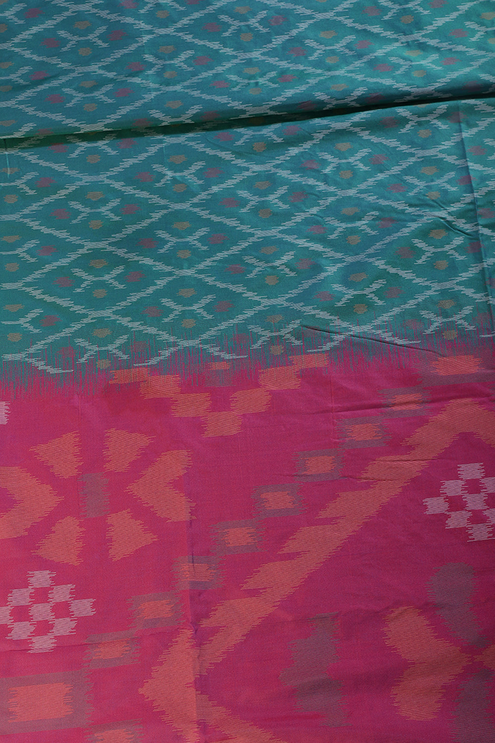 Teal Soft Silk Resham & Zari Woven Saree