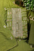 Green Digital Printed & Neck Embroidered Cotton Unstitched Suit