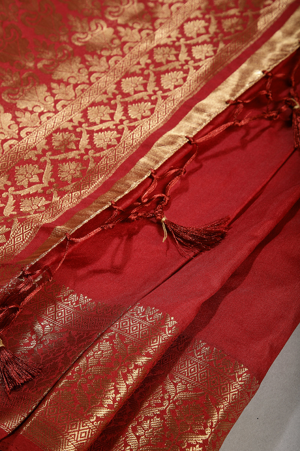 Maroon Colour Silk Woven Saree