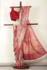 Coral Jacquard Silk Lasa Printed Saree
