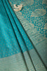 Teal Colour Silk Zari Woven Saree